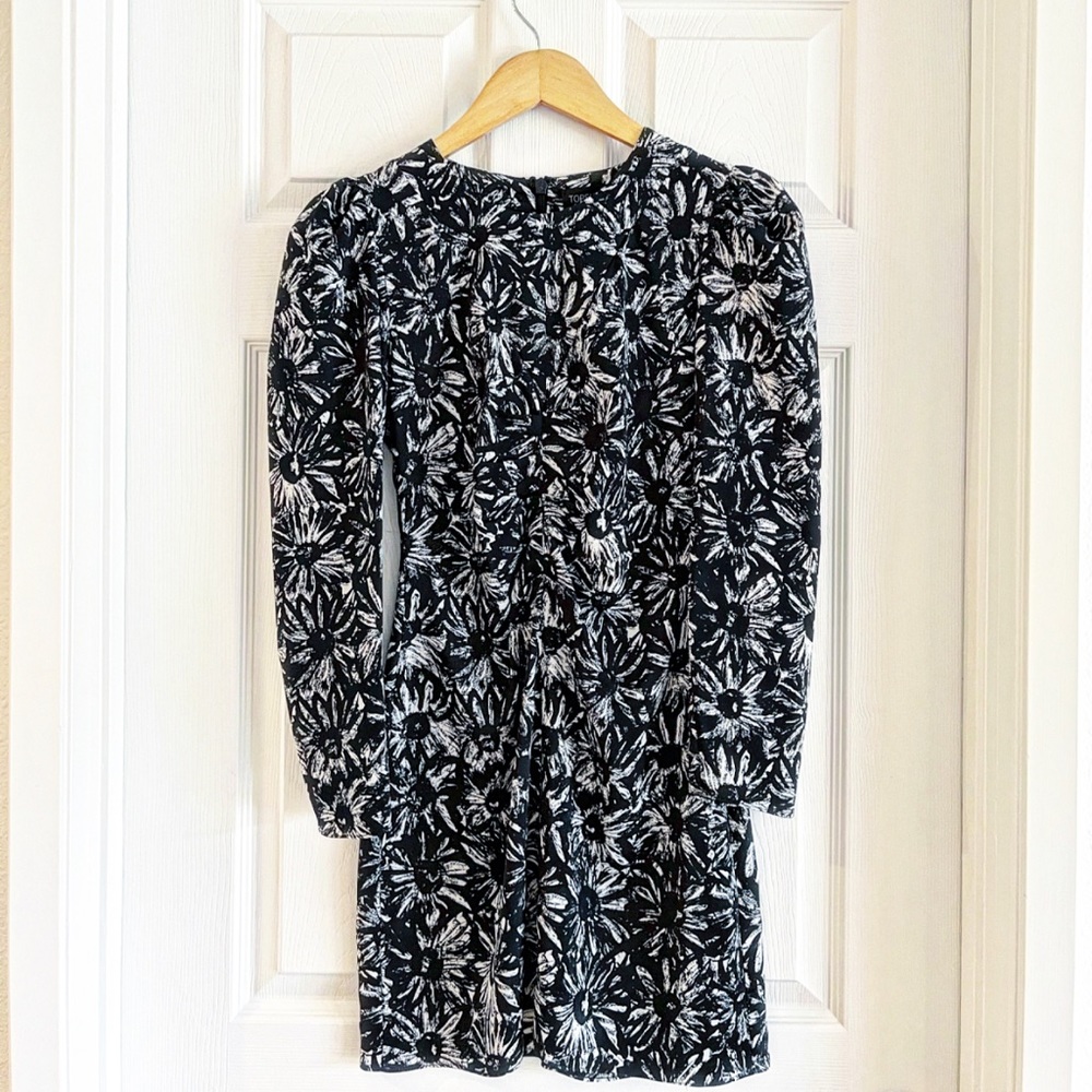 TOPSHOP black and white fitted mini dress